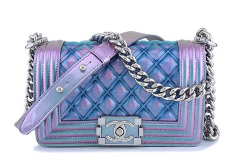 chanel iridescent purple mermaid classic small flap